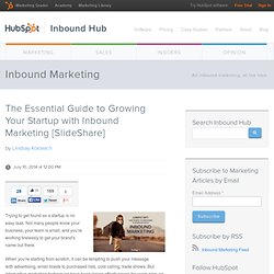 The Essential Guide to Growing Your Startup with Inbound Marketing [SlideShare]