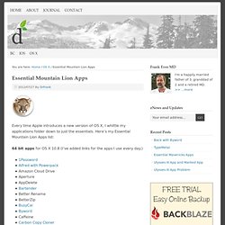 Essential Mountain Lion Apps