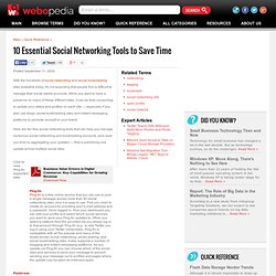 10 Essential Social Networking Tools to Save you Time