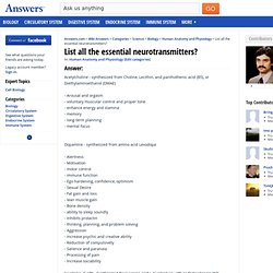 List all the essential neurotransmitters