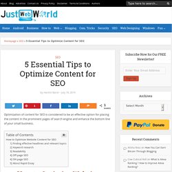 5 Essential Tips to Optimize Content for SEO