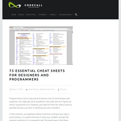 75 Essential Cheat Sheets for Designers and Programmers » CODECALL