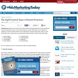 The Eight Essential Types of Internet Promotion
