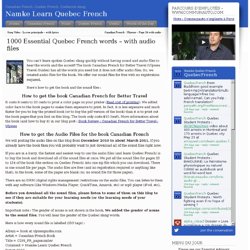 1000 Essential Quebec French words – with audio files « Namke Learn Quebec French