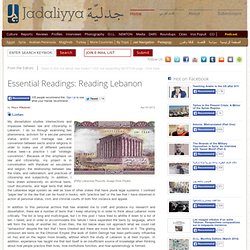 Essential Readings: Reading Lebanon