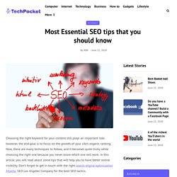 Most Essential SEO tips that you should know - TechPocket