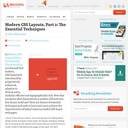 Modern CSS Layouts, Part 2: The Essential Techniques - Smashing