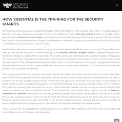How Essential Is The Training For The Security Guards