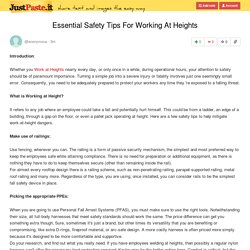 Important Safety Tips For Working At Heights