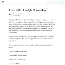 Essentially of Freight Forwarders - MGR Freight - Medium