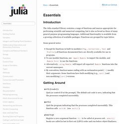 Essentials — Julia Language 0.4.1-pre documentation