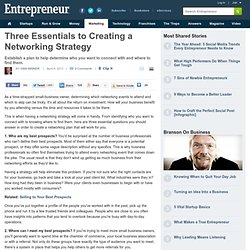 Three Essentials to Creating a Networking Strategy