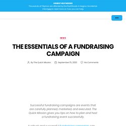 The Essentials of a Fundraising Campaign