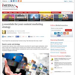 5 essentials for your content marketing strategy