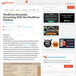 WordPress Essentials: Interacting With The WordPress Database