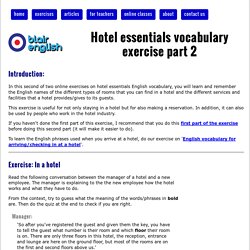 Hotel essentials English vocabulary exercise part 2