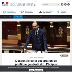 L’essentiel de la déclaration de politique générale d’E. Philippe