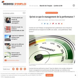 Qu'est-ce que le management de la performance