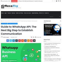 Guide to WhatsApp API: The Next Big Step to Establish Communication