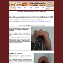 Establishing Correct Violin Left Hand Position for Beginners