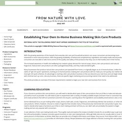 Establishing Your Own In-Home Business Making Skin Care Products - FNWL