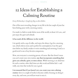 » 12 Ideas for Establishing a Calming Routine