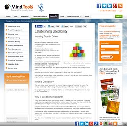 Establishing Credibility - Communication Skills Training From MindTools