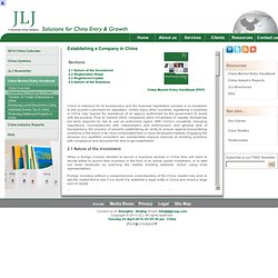 Establishing a Company in China - JLJ