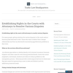 Establishing Rights in the Courts with Attorneys to Resolve Various Disputes