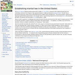 Establishing martial law in the United States