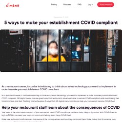 5 ways to make your establishment COVID compliant by d'Menu