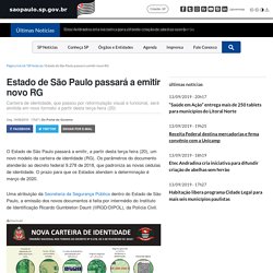 Estado de São Paulo passará a emitir novo RG