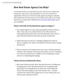How Real Estate Agency Can Help?