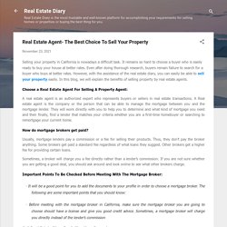 Real Estate Agent- The Best Choice To Sell Your Property