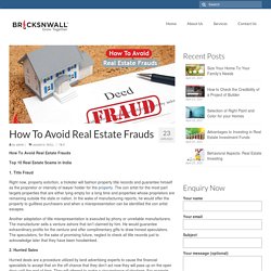 How To Avoid Real Estate Frauds
