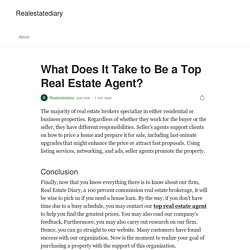 What Does It Take to Be a Top Real Estate Agent?