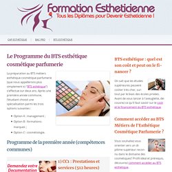 Le Programme du BTS esthétique cosmétique parfumerie