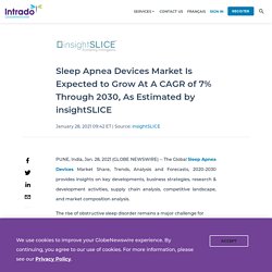 Sleep Apnea Devices Market Is Expected to Grow At A CAGR of 7% Through 2030, As Estimated by insightSLICE