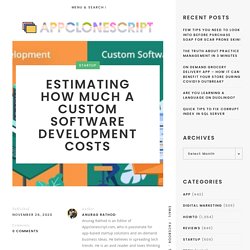 Estimating How Much a Custom Software Development Costs