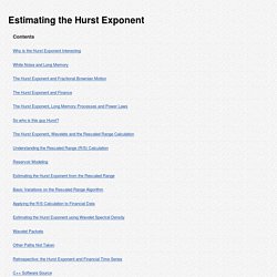 Estimating the Hurst Exponent