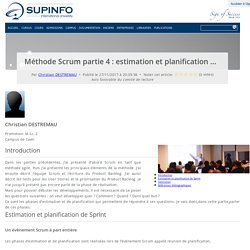 Méthode Scrum partie 4 : estimation et planification de Sprint