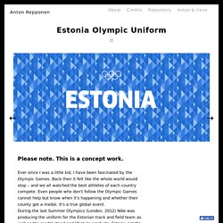 Estonia Olympic Uniform - Anton Repponen - Museum of Design Artifacts