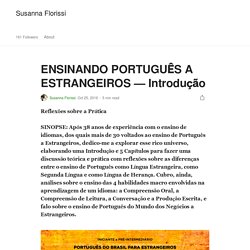 ENSINANDO PORTUGUÊS A ESTRANGEIROS — Introdução