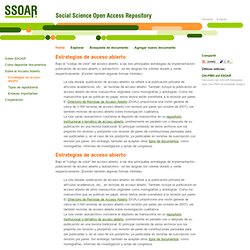 Estrategias de acceso abierto: SSOAR
