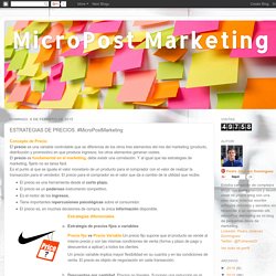 MicroPost Marketing: ESTRATEGIAS DE PRECIOS. #MicroPostMarketing