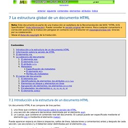 La estructura global de un documento HTML