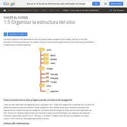1.5 Organizar la estructura del sitio - Ayuda de Herramientas para webmasters de Google