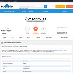 Etablissement L'AMBARROISE à AMBERIEU-EN-BUGEY (01500) sur SOCIETE.COM (49085207600010)