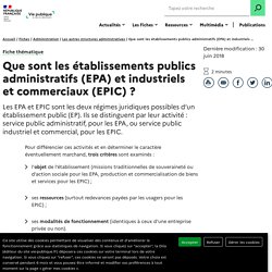 Etablissement public administratif -EPA/ industriel et commercial -EPIC
