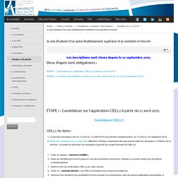 Je suis étudiant d'un autre établissement supérieur et je souhaite m'inscrire